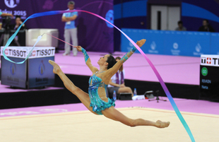 İlk Avropa Oyunlarında bədii gimnastika üzrə təsnifat yarışları keçirilir. Bakı, Azərbaycan, 19 iyun 2015